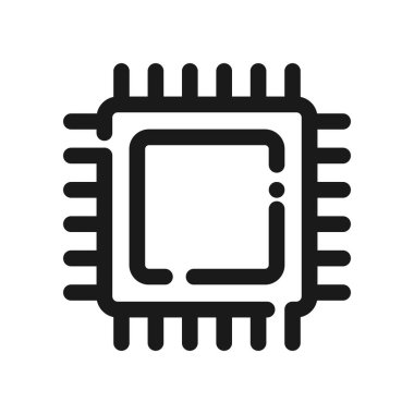 Dijital Teknoloji, Endüstri ve Uygulama Desig için Mikroçip İşlemcisi Simgesi Simgesi