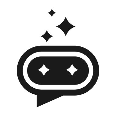 Modern Teknoloji Servisi için Parıltı Sihirli İletişim Sembolü ile Al Chatbot Simgesi Vektörü