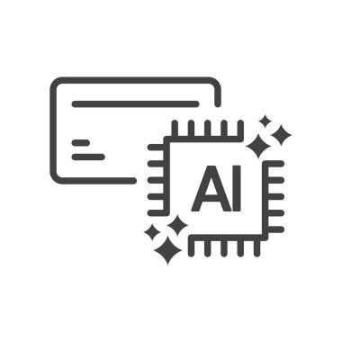 Dijital finans için yapay zeka ai ödeme kartı fintech bankacılık teknolojisi vektör simgesi