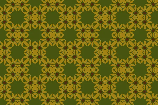 Yeşil yüzeye sahip pürüzsüz sarı çiçek arkaplanı