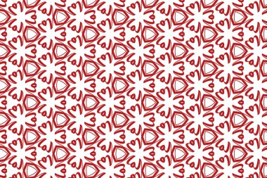 Beyaz arkaplanda soyut kırmızı çiçek deseni.