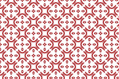 Beyaz arkaplanda soyut kırmızı çiçek deseni.