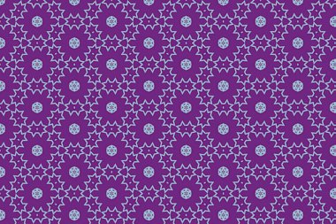 Mor arka planda kusursuz geometrik çiçek deseni.