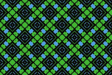 Soyut kırmızı çiçek deseni, yeşil arka planda..