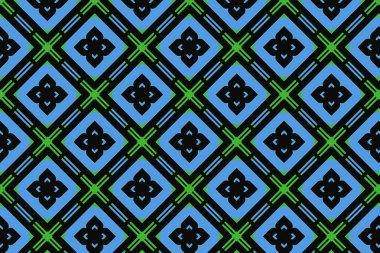 Soyut kırmızı çiçek deseni, yeşil arka planda..