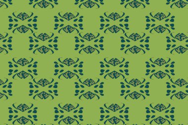 Kusursuz yeşil çiçekli desen