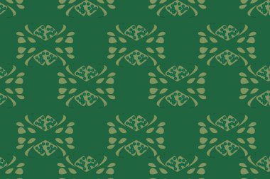 Kusursuz yeşil çiçekli desen