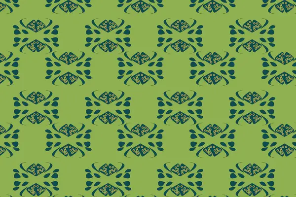 Kusursuz yeşil çiçekli desen