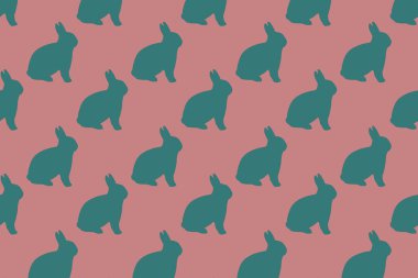 Kusursuz, güzel, renkli tavşan deseni.