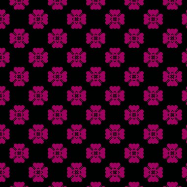 Siyah arkaplanda kusursuz pembe geometrik desen