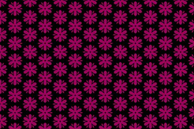 Siyah arka planda pürüzsüz pembe çiçek deseni