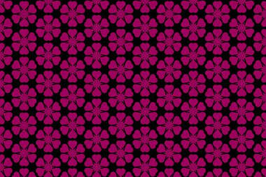 Siyah arkaplanda kusursuz pembe geometrik desen