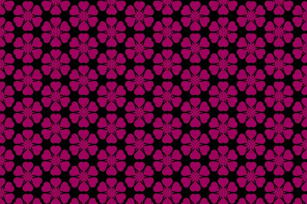Siyah arkaplanda kusursuz pembe geometrik desen