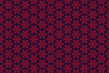 Siyah arka planda pürüzsüz pembe çiçek deseni