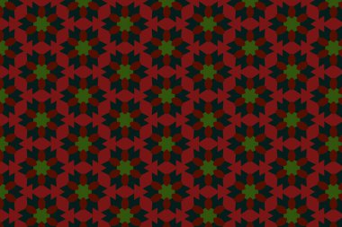 Süslü baskı tekstil için idealdir. Kalın bir geometrik yeşil, sarı arka planda menekşe çiçeği deseni. Dekoratif desen.