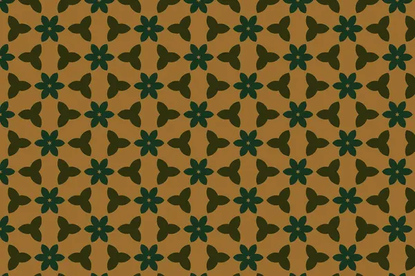 Süslü baskı tekstil için idealdir. Kalın bir geometrik yeşil, sarı arka planda menekşe çiçeği deseni. Dekoratif desen.