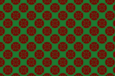 Sarı arka planda pürüzsüz kahverengi çiçek deseni