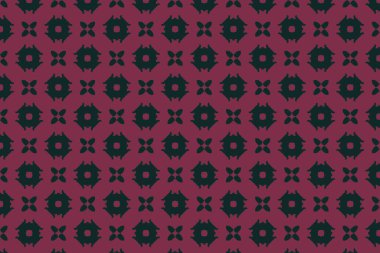 Çarpıcı pembe ve yeşil desenli çiçek patlamaları ve hilal elementleri ritmik, çapraz düzende sıralanmış..