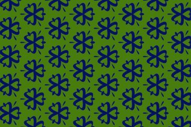 Kusursuz mavi çiçek desenli yeşil arkaplan