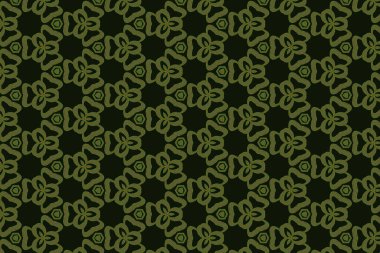 Kusursuz siyah ve yeşil geometrik güzel desen