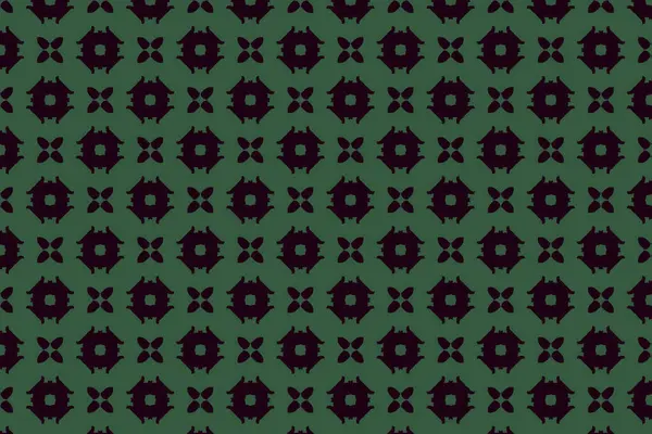 Çarpıcı bir siyah ve yeşil desen. Çiçek patlamaları ve hilal elementleri ritmik, çapraz düzende sıralanmış..