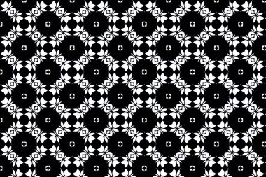 Karmaşık çiçekler fırtınalı siyah beyaz kumaş dokumasını delip geçer..