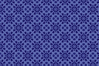 Kusursuz koyu mavi ve açık mavi geometrik desen. Duvar kağıdı, halı, halı, çarşaf, dijital baskı, tekstil baskısı, kumaş, perde, ambalaj kağıdı için kusursuz desen.