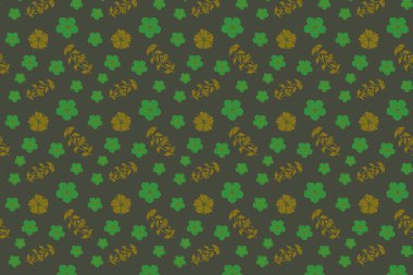 Açık yeşil arka planda pürüzsüz yeşil çiçek deseni.