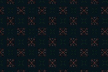 Kusursuz mavi geometrik çiçek tasarımı. Tekstil tasarımı