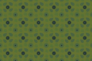 Kusursuz, çiçekli yeşil desenli bir arka plan.