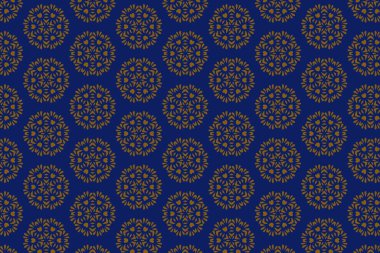 Süslü baskı tekstil için idealdir. Cesur bir geometrik mavi çiçek deseni. Dekoratif desen.