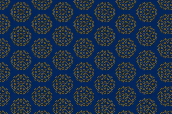 Süslü baskı tekstil için idealdir. Cesur bir geometrik mavi çiçek deseni. Dekoratif desen.