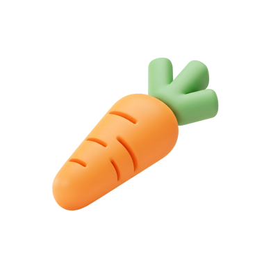 3D Havuç Simgesi - Basit Portakal Sebze Çizimi