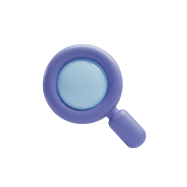 Açık mavi mercekli mavi büyüteçin temiz üç boyutlu simgesi. Arama, araştırma, yakınlaştırma ve araştırmayla ilgili tasarımlar için mükemmel.