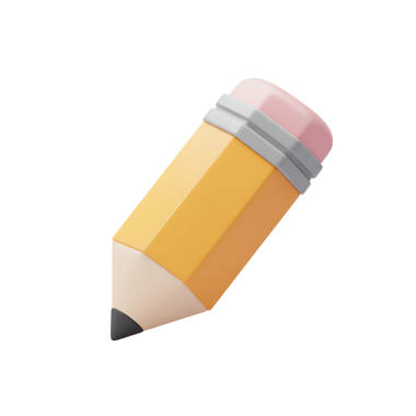 Gri ferruatlı, pembe silgi ve grafit uçlu sarı bir kalemin basit ve temiz üç boyutlu simgesi. Eğitim, yazım, çizim ve kırtasiye için mükemmel.