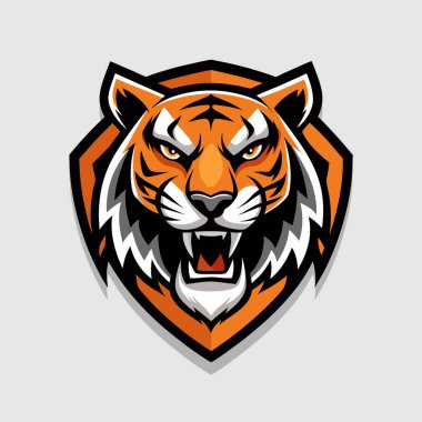 Kaplan başlı logo. Maskot Yaratıcı Tasarımı.