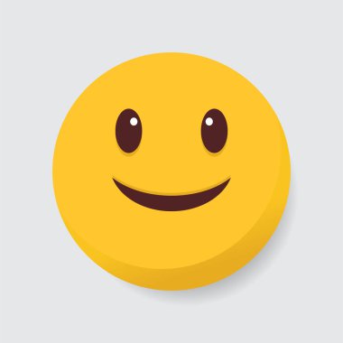Sade sarı bir gülümseme emojisi. Dostça bir ifade. Mutluluğu simgeliyor..