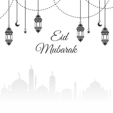 Mübarek Arap Kurban Bayramı Süslü Süslü Beyaz Arkaplan