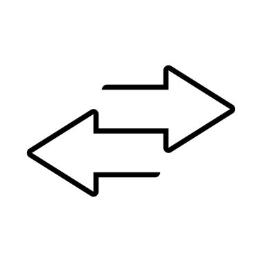 Çift ok ikonu, iki yan sembol, çift ok logosu konsepti. Çift ok simgeleri kümesi.