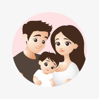 Anne, baba ve bebek kollarda