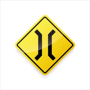 Köprü uyarı vektörünü daralt. Düz dizayn önümüzde dar bir köprü olduğunu gösteriyor..