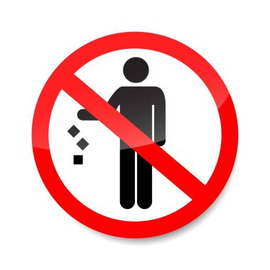 Çöp izi taşıyıcısı yok. Çöp atmayı gösteren kırmızı yasaklama sembolüne izin verilmiyor.