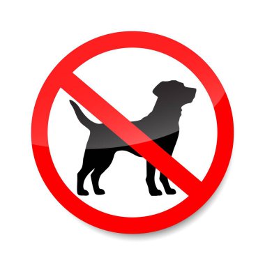 Köpek işareti yok. Kırmızı yasaklama sembolü köpeklerin yasak olduğunu gösteriyor..