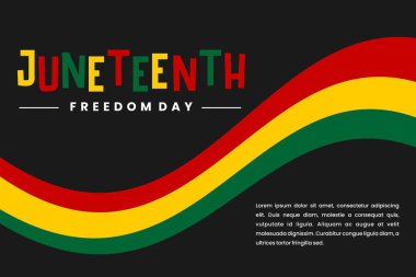 Haziran Özgürlük Günü bayrağı ya da geçmiş kartı. Afro-Amerikan tarihi, kültürü ve özgürleşme ve mirası onurlandıran yıllık ABD bayramını kutluyoruz..