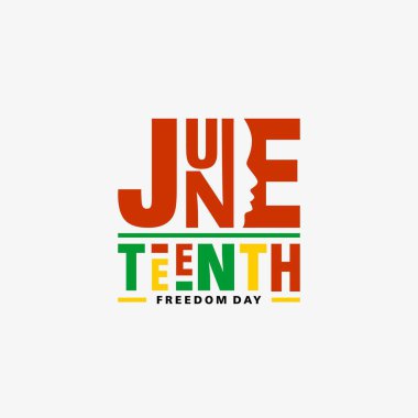 Haziran Özgürlük Günü bayrağı ya da geçmiş kartı. Afro-Amerikan tarihi, kültürü ve özgürleşme ve mirası onurlandıran yıllık ABD bayramını kutluyoruz..