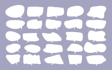 Sohbet, sohbet ve iletişim tasarımları için vektör konuşma baloncukları koleksiyonu