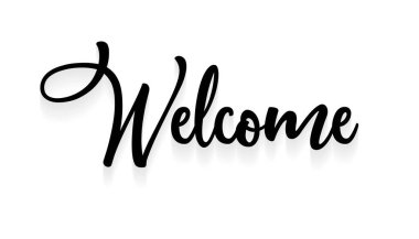 Kutlama kartları, davetiyeler, posterler ve dijital tasarımlar için modern kaligrafi stili elle çizilmiş vektör stok çizimi ile zarif 'Hoş geldiniz' yazıları.