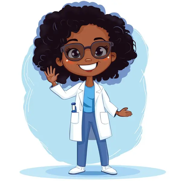 vektör karikatür sevimli bayan doktor