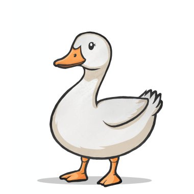 Ördek ikonu. ördek vektör simgesinin ağ için karikatür çizimi