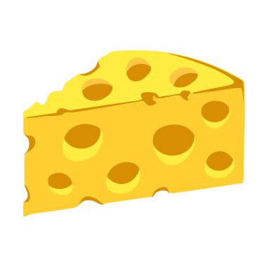 Beyaz arkaplan vektör illüstrasyonunda peynir dilimi